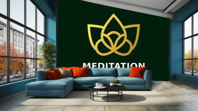 Lotus Meditation logo Designs vector illustration Wall mural