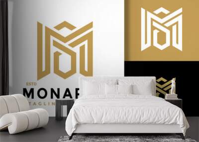 Luxury Letter M Elegant Logo Logos Design Element Stock Vector Illustration Template Wall mural