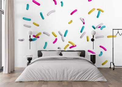 colorful sprinkle falling flying 3d illustration Wall mural