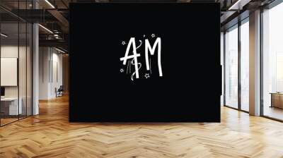 AM abstract vector logo monogram template Wall mural