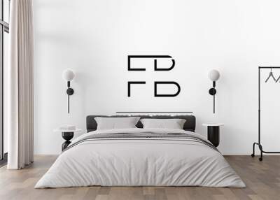 	
Letter Logo Design with Creative Modern Trendy Typography FB BF F B Wall mural