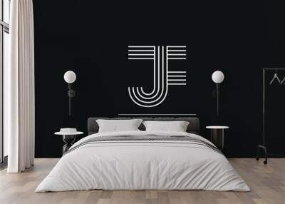 Letter Logo Design with Creative Modern Trendy Typography JF FJ J F Wall mural