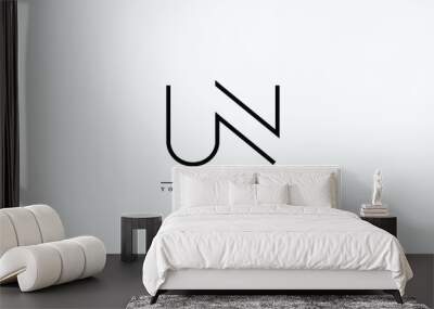 Letter Logo Design with Creative Modern Trendy Typography UN NU U N Wall mural