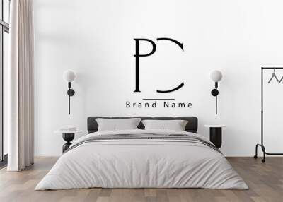 PC CP P C abstract vector logo monogram template Wall mural