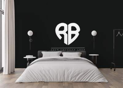 RB, BR, R, B Letter Logo Design with Creative Modern Trendy Typography Wall mural