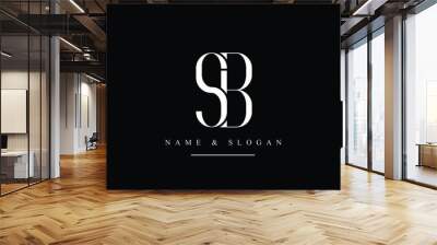 SB, BS, S, B Letter Logo Design with Creative Modern Trendy Typography Wall mural