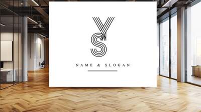 SY, YS, S, Y Letter Logo Design with Creative Modern Trendy Typography Wall mural