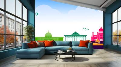 Brunei  travel destination grand vector illustration.  Wall mural