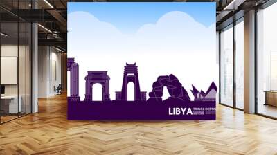 Libya travel destination grand vector illustration.  Wall mural