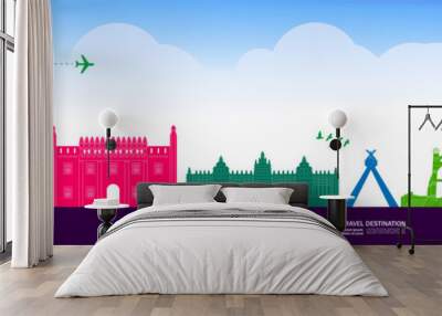 Mali travel destination grand vector illustration.  Wall mural