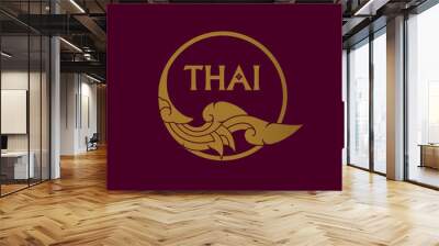 Thai art element for Thai graphic design vector illustration. Wall mural