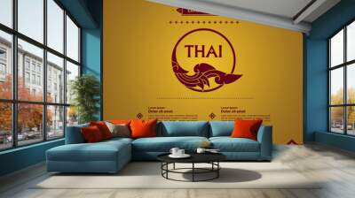 Thai art element for Thai graphic design vector illustration. Wall mural