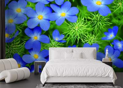 Blue spring flowers background, Generated By Ai Wall mural