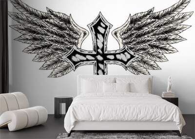 angel cross design Wall mural