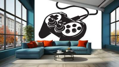 game controller silhouette vector/ joystick icon silhouette vector illustration Wall mural