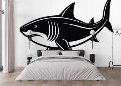 Shark silhouette vector Wall mural