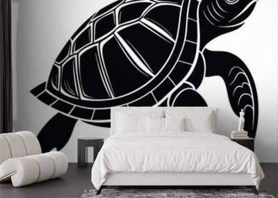 Turtle silhouette vector Wall mural