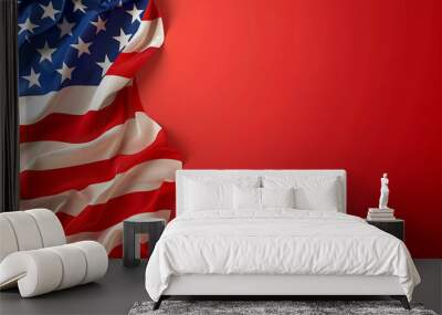 American national flag with concept of happy 4th of july, Generative AI Wall mural