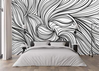 Coloring book illustration of abstract blurred texture Wall mural