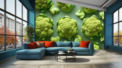 Origins of green cauliflower veggies Wall mural