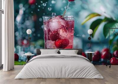 Refreshing cherry summer fruit Wall mural