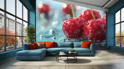 Refreshing cherry summer fruit Wall mural