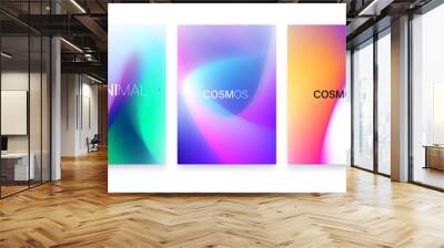 abstract vivid colorful a4 posters set. trendy fluid gradient Wall mural