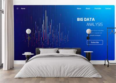 Big data analysis, computer processing visualisation, business analytics Wall mural