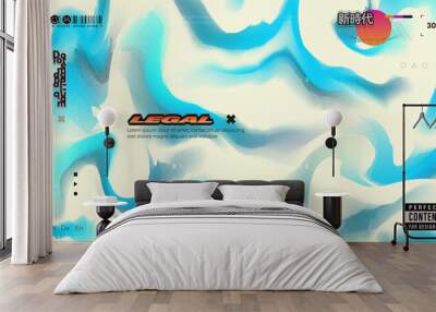 Bright contrasty background in japanese comics style with trendy street style elements Wall mural