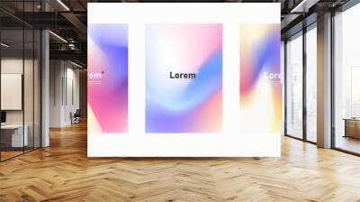 Trendy colorful posters set. Modern soft gradient mesh shapes Wall mural