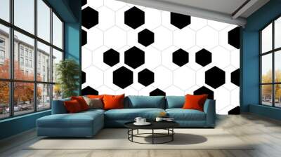 Vector Seamless Hexagon Pattern Background. Futuristic Hi-Tech Design  Wall mural