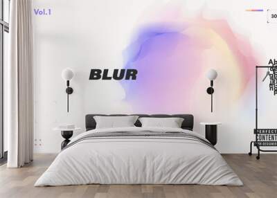 watercolor blurred texture bright vector background. trendy dark wallpaper with blurred shapes for p Wall mural