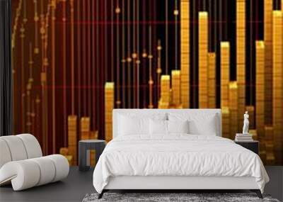 abstract illustration with graph chart symbolizing success.  Wall mural