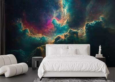 Colorful space galaxy cloud nebula Stary night cosmos Universe science astronomy  Wall mural