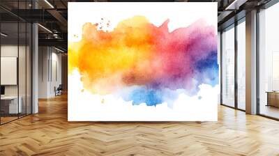 Colorful watercolor stain isolated on a white background AI Wall mural