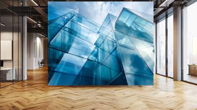 modern abstract glass architectural forms  Wall mural