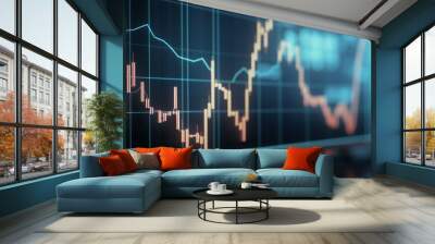 raising stock marked concept image.  Wall mural