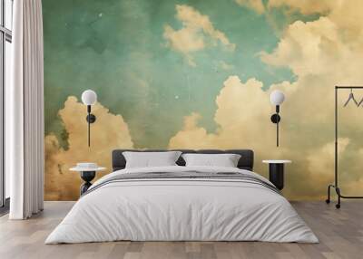 retro sky pattern on old paper Wall mural