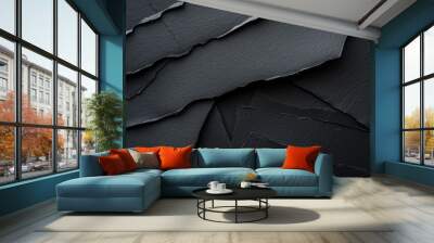 Sheet of black paper texture background Wall mural