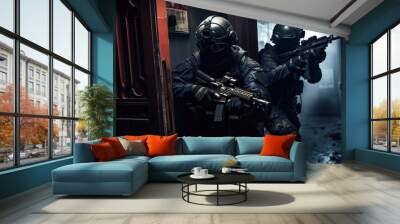 special forces in combat. war theme.  Wall mural