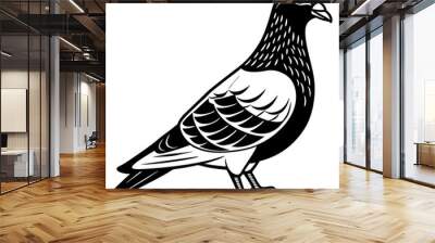 pigeon vector art silhouette Wall mural