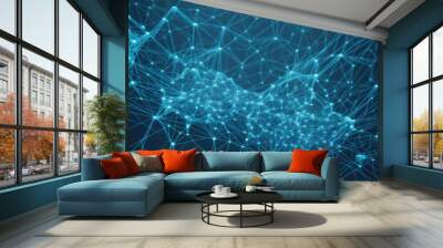 Abstract glowing and neon lines futuristic electronic modern technology background for network big data Wall mural