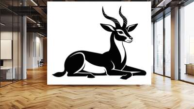 antelope silhouette vector illustration Wall mural