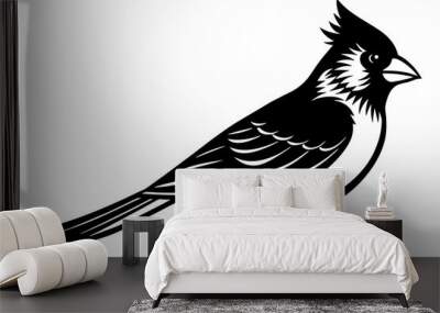 cardinal silhouette vector illustration Wall mural