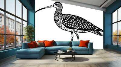 curlew silhouette vector illustration Wall mural