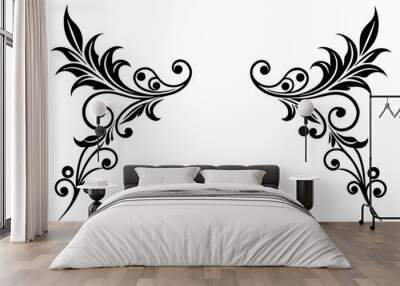 decorative corners and dividers frame silhouette vector illustration Wall mural