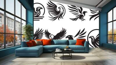 Eagle silhouette vector illustration  Wall mural