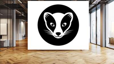 ferret head logo icon silhouette vector illustration Wall mural