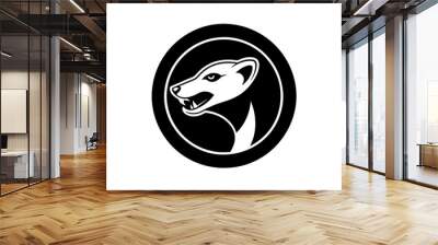 ferret head logo icon silhouette vector illustration Wall mural