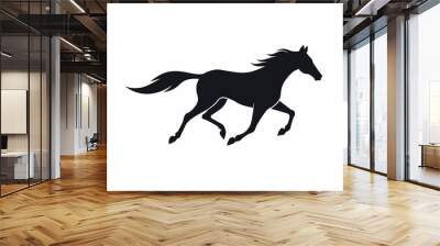 horse silhouette isolated on white Wall mural